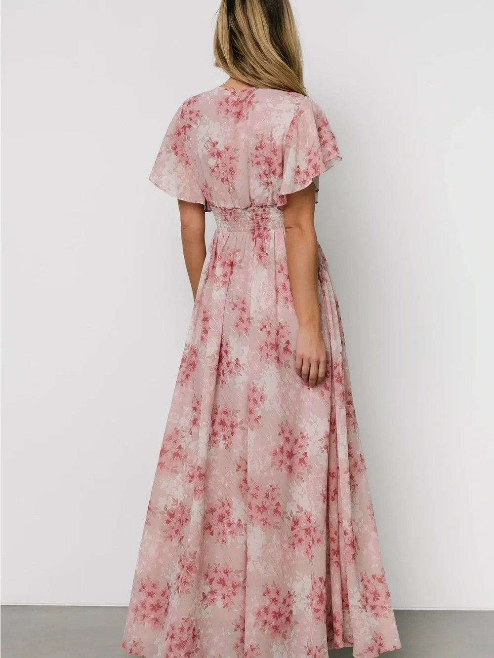 Baltic Born Lynlee Metallic Maxi Dress | Pink Multi Floral | 2XL | EUC - Picture 2 of 6